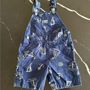 OshKosh B'gosh Navy Nautical Kids Short Overalls